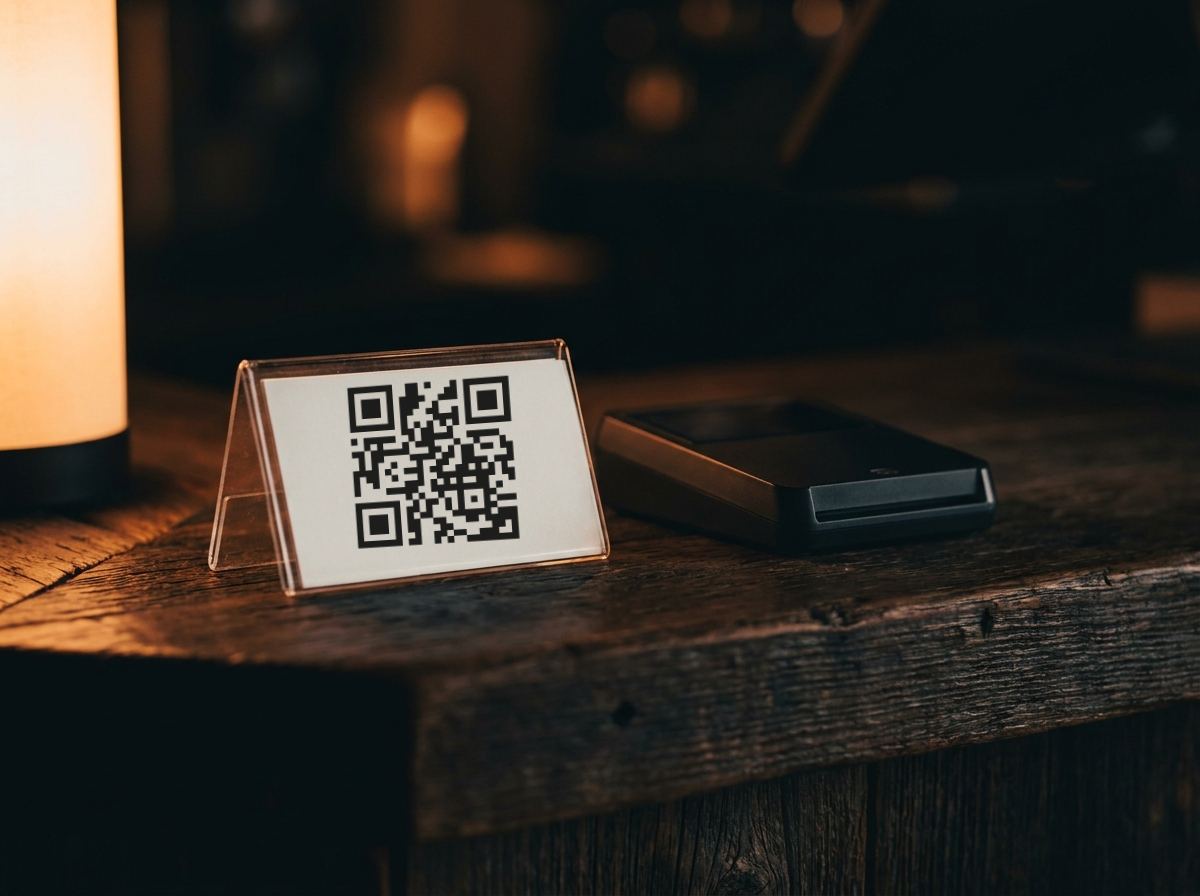 매장에 놓인 QR 안내물